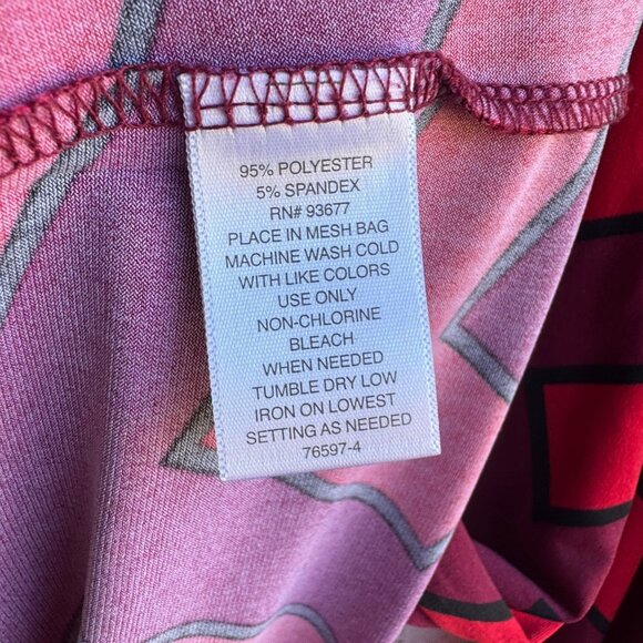 Liz Claiborne V-Neck 3/4 Sleeves Burgundy Tunic Blouse Women's Size L - Picture 4 of 7